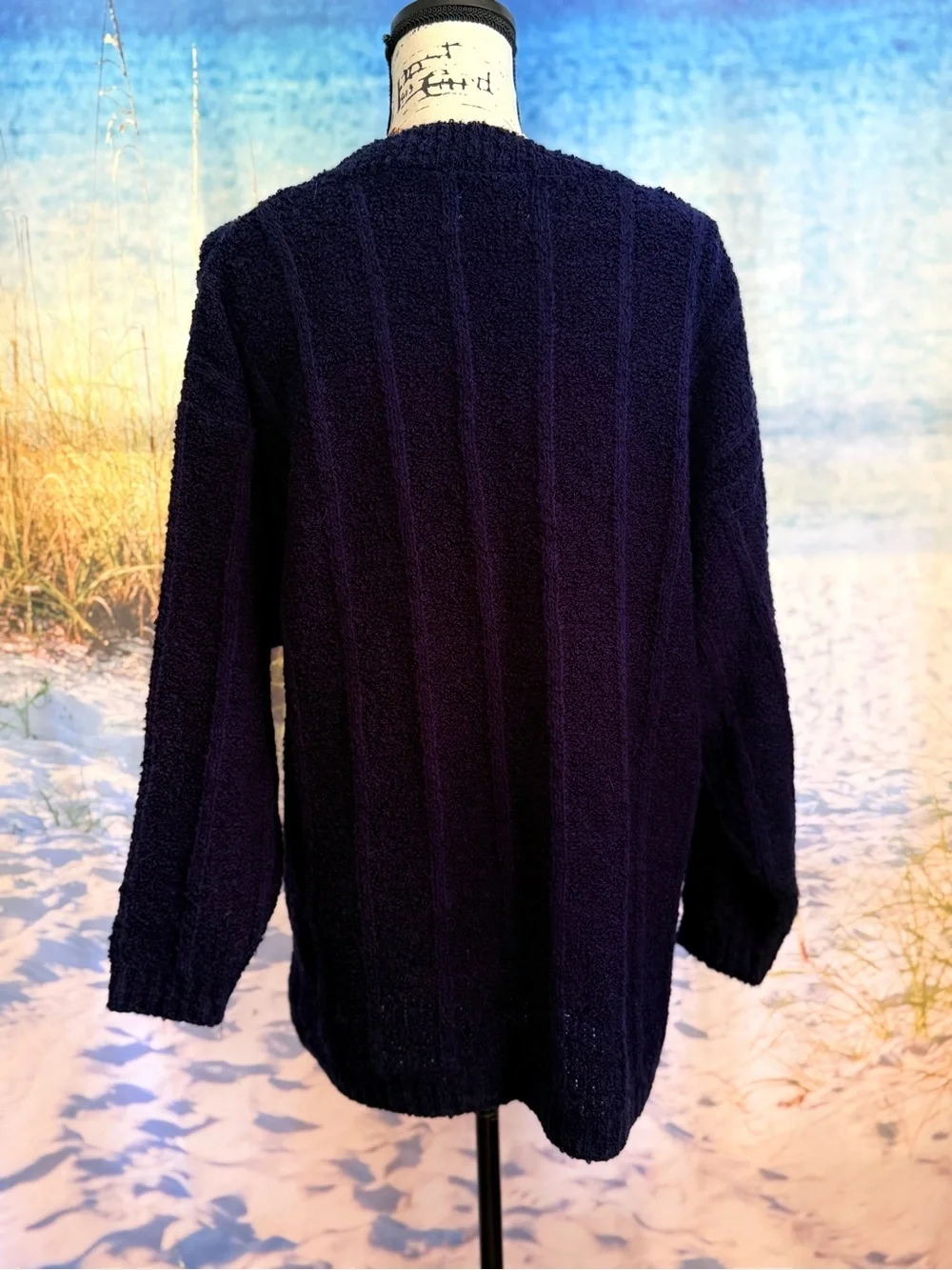 Cozy Navy V-Neck Button Cardigan